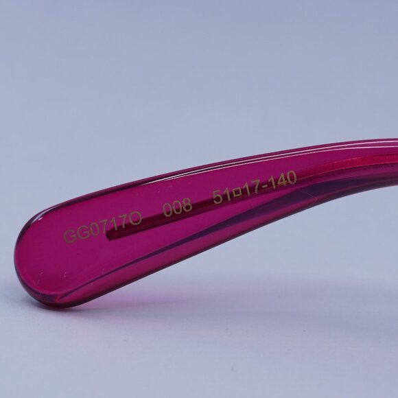 Gucci GG0717O 008 Rectangle Eyeglasses 51mm – Transparent Pink - Picture 6 of 10